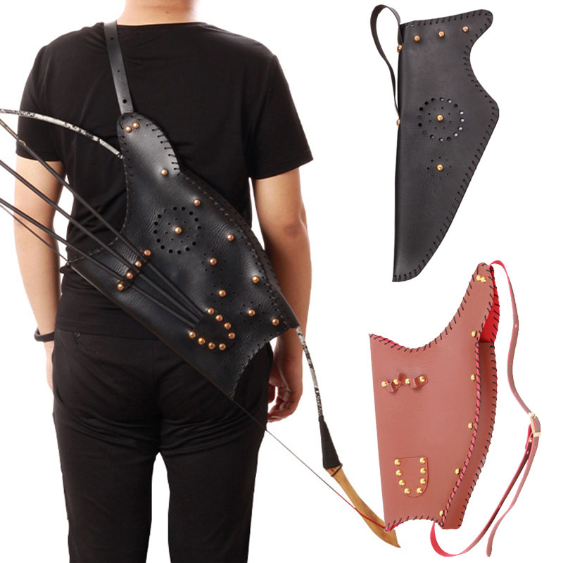 Quiver Arrow Back - 전통적인 PU 가죽 양궁 어깨 뒤로
