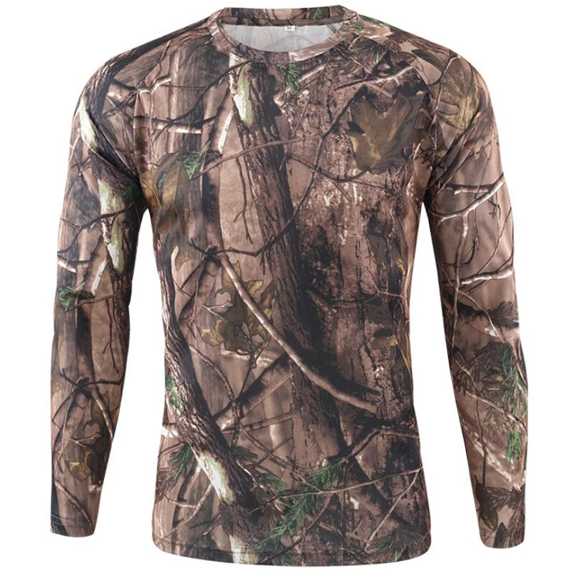 위장 남자 티셔츠 통기성 빠른 건조 긴 소매 티셔츠 망 - Outdoor Hunting T Shirts 리뷰 및 가격