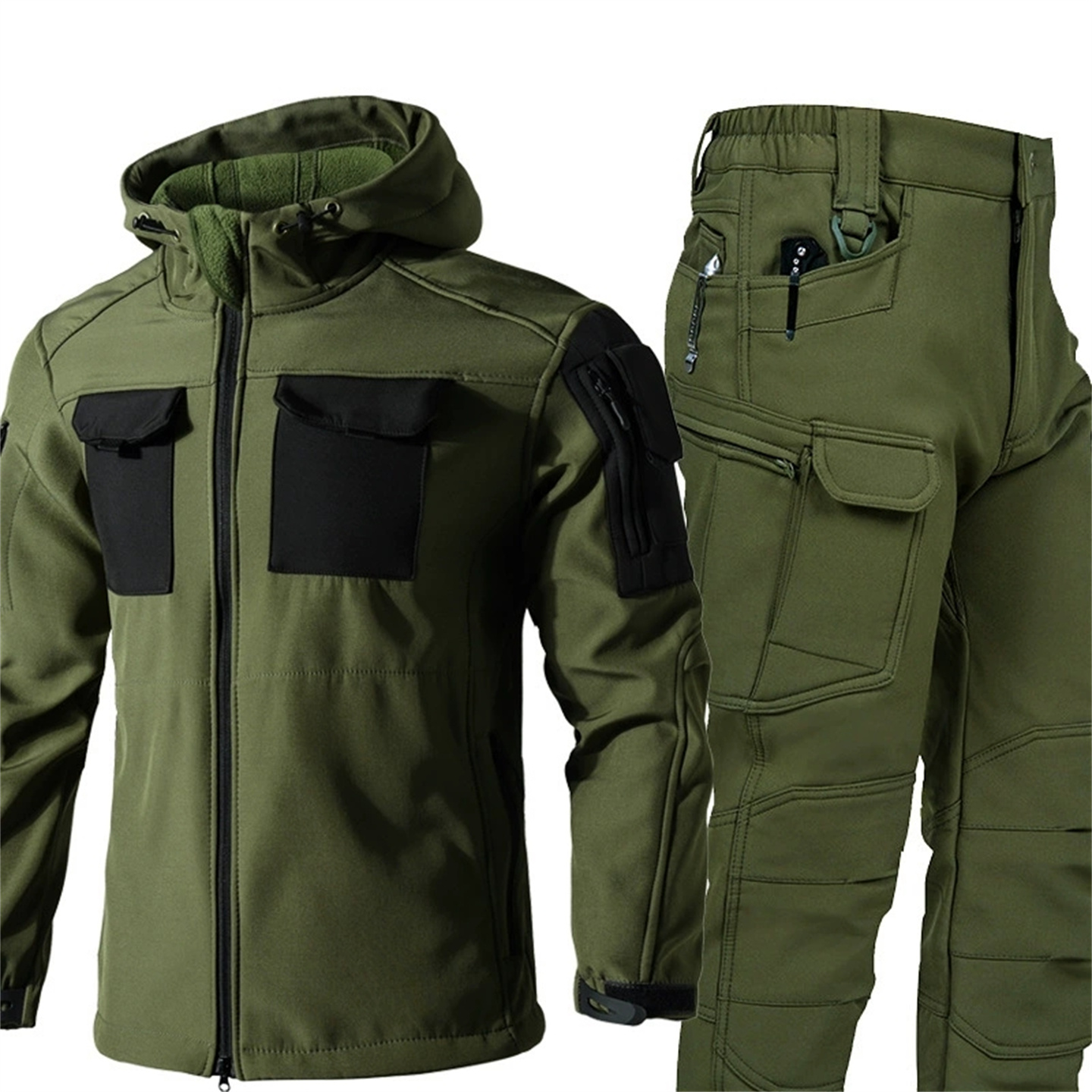 겨울 야외 방한 소프트 쉘 재킷 및 바지 위장 사냥복  - Hunting Outdoor Jacket 리뷰 및 가격