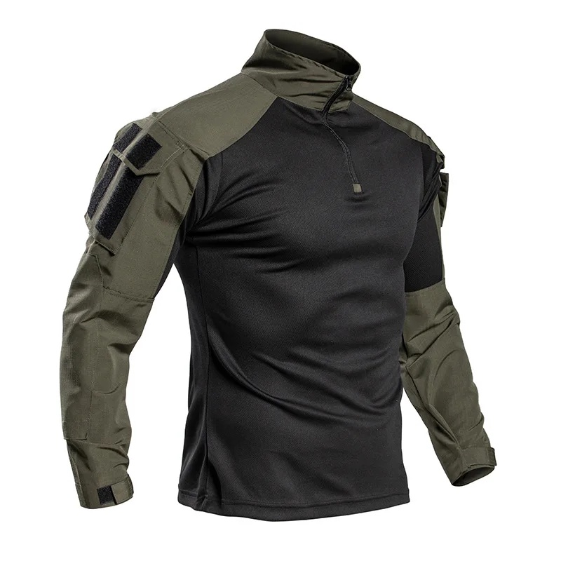 개구리 위장 무늬 여름 긴팔 스탠드 칼라 티셔츠, 아웃 - Outdoor Hunting T Shirts 리뷰 및 가격