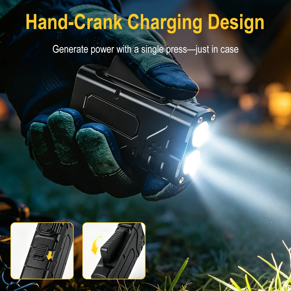 BORUIiT 핸드 크랭크 EDC LED 손전등 타입- - Outdoor Hunting Bike 리뷰 및 가격