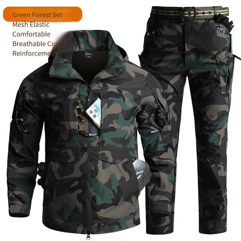 남성용 카모플라주 전술 장비 세트 후드형 통기성 립스탑 - Hunting Outdoor Jacket 리뷰 및 가격